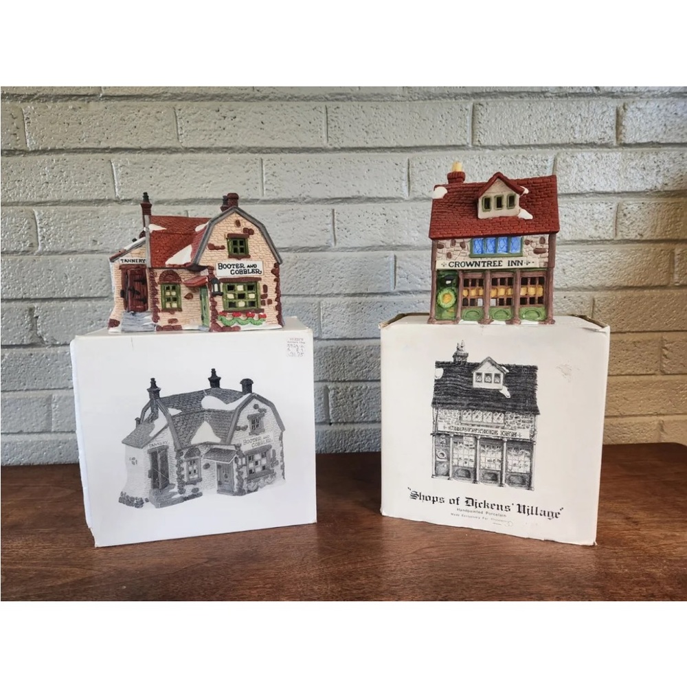 *Bundle* Dickens Village Series Crowntree Inn and Booter and Cobbler